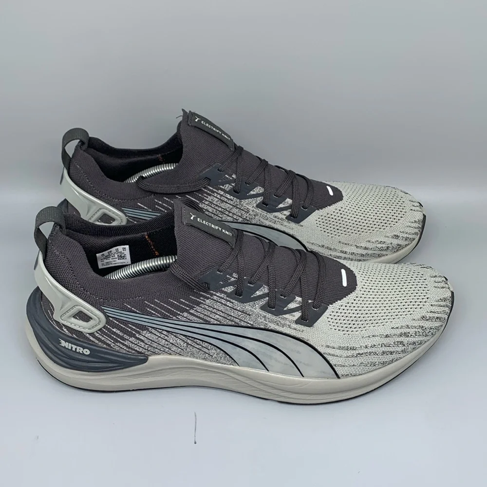 Puma Electrify Nitro 3 Knit Coal Concrete Gray Running Shoes‎ 379084 Men's Sz 13